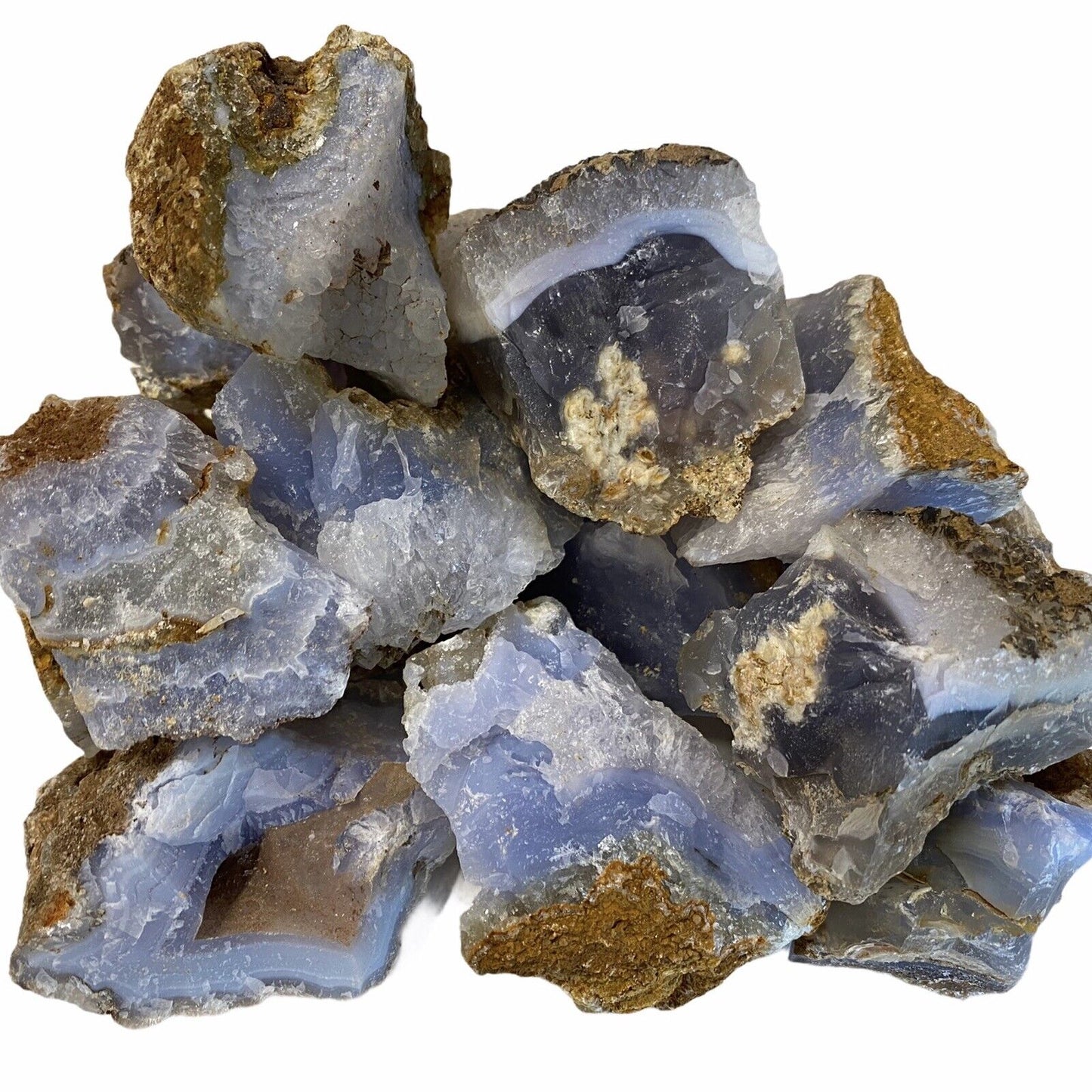 1kg Blue Lace Agate Stone Tumbling Rough Rock