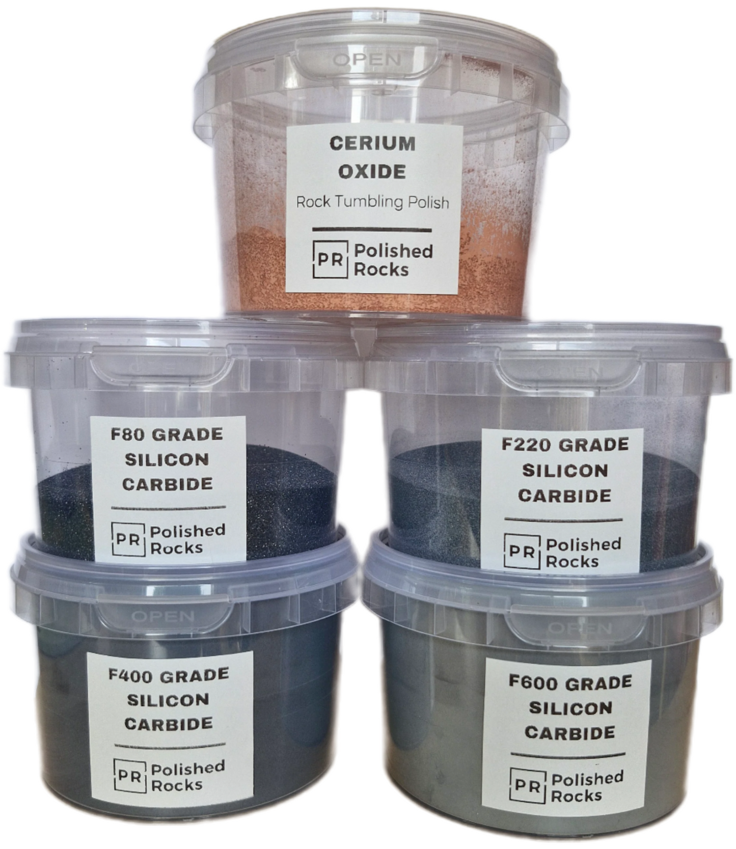 Complete Rock Tumbling Grit Pack - Silicon Carbide + Polish