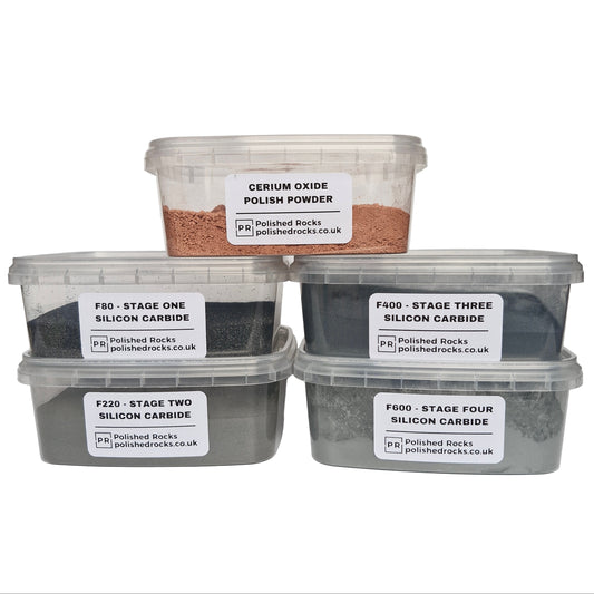 Complete Rock Tumbling Grit Pack - Silicon Carbide + Polish