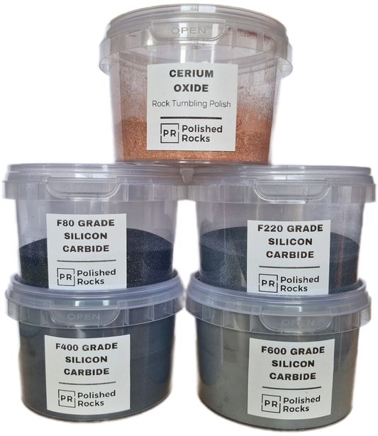 Complete Rock Tumbling Grit Pack - Silicon Carbide + Polish